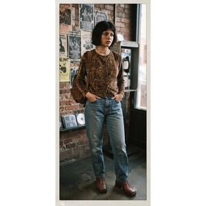 Jeanie Bleu Women's Cardigan M Brown Single Button Closure